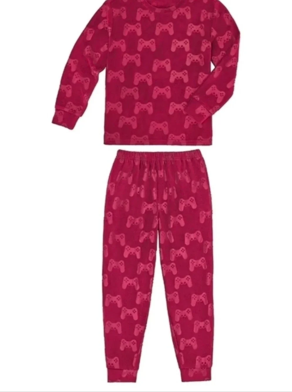 Members Mark Maroon Video Game Controller Plush Fleece Pajama Set PJ - XS NWT